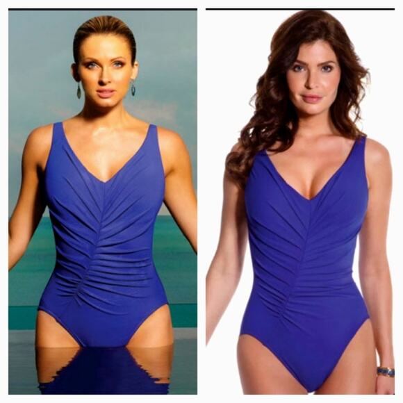 Miraclesuit Magicsuit Blue Charlize One Piece Size 10 Blue - Picture 1 of 9